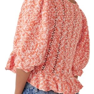 NEW!free People open knit apricot sweater